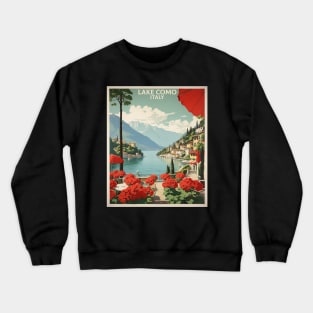 Lake Como Italy Vintage Tourism Travel Poster Crewneck Sweatshirt